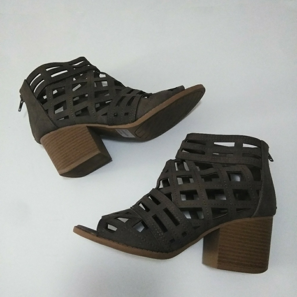 **SALE** Qupid Caged Open Toe Booties